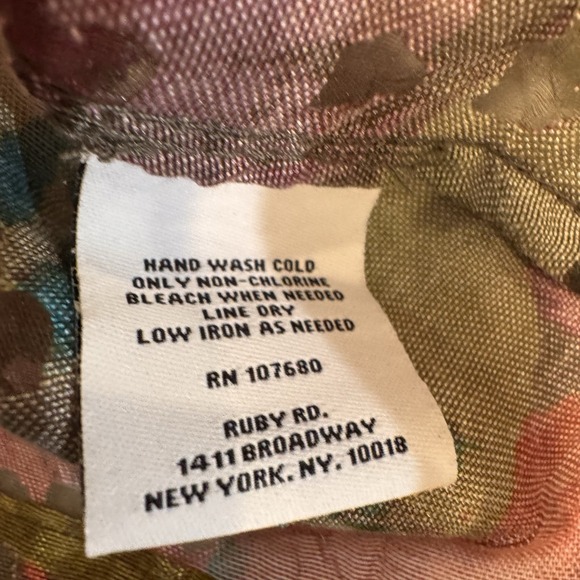 Ruby Rd.‎ Button Shirt Jacket Womens Size 14 Abstract Roll Tab Sleeves Sheer - Picture 8 of 8